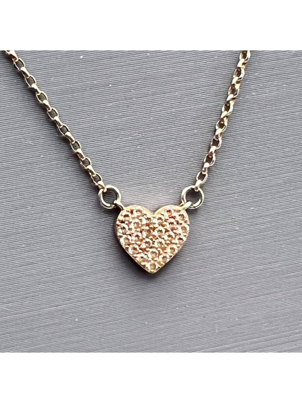 Kate Spade Yours Truly Mini Pave Heart Pendant Necklace 18+3" Gold-Tone Signed
